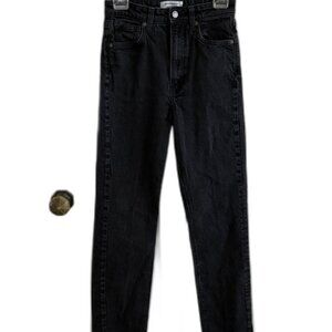 VGUC Reformation Liza Ultra High Rise Straight Black Jeans Size 26
